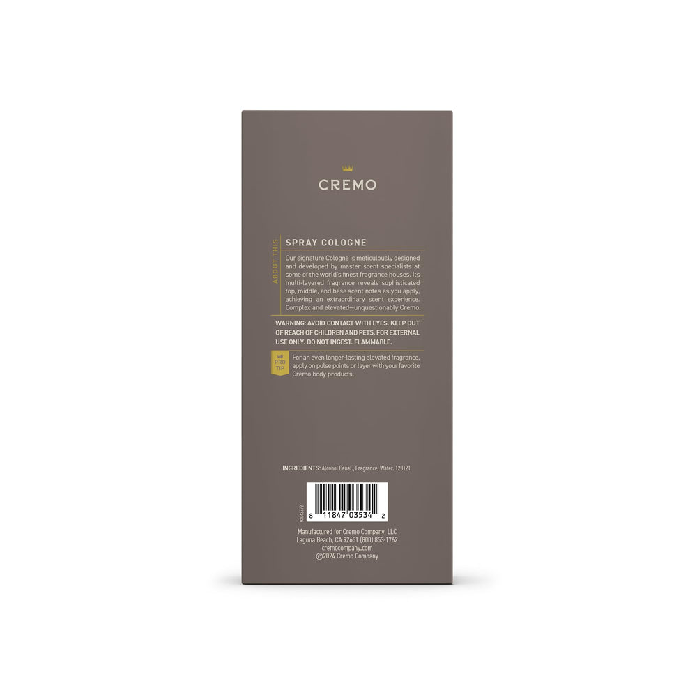 Cremo Vintage Suede display with matching body care indicates coordinated routine.