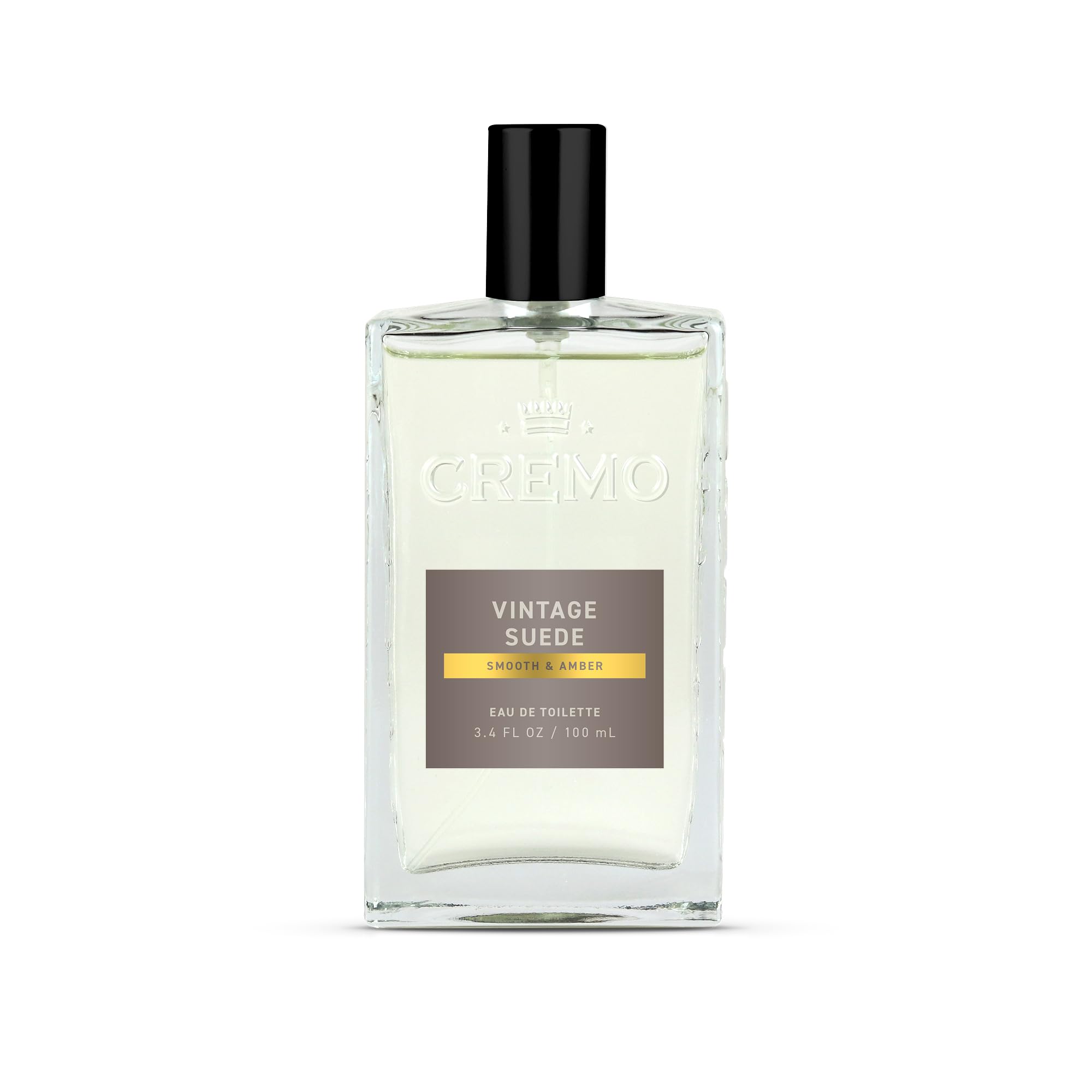 Cremo Vintage Suede bottle pour highlights layered fragrance for daily wear.
