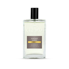 Cremo Vintage Suede bottle pour highlights layered fragrance for daily wear.