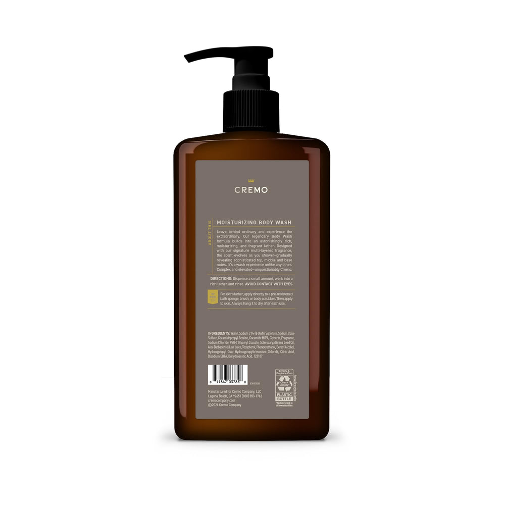 Empaque de Cremo Vintage Suede listo para la estantería del baño.