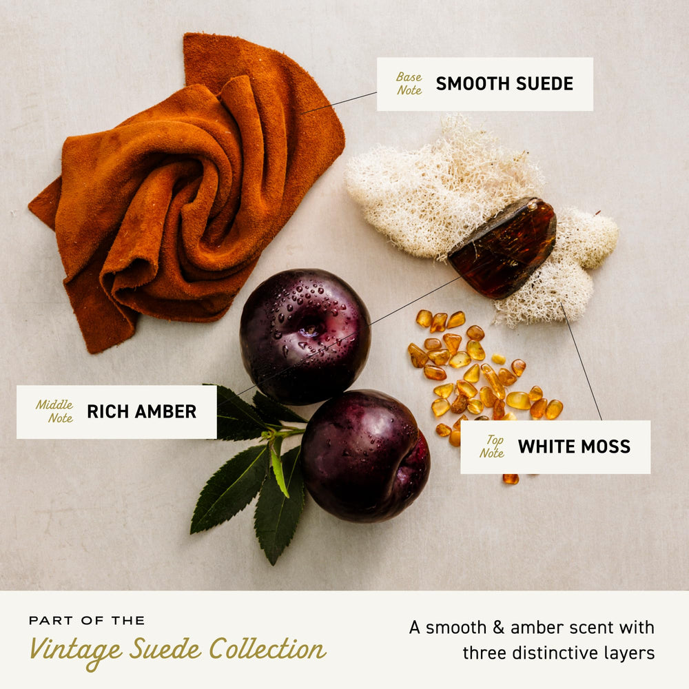 Cremo Vintage Suede outer packaging conveys luxury experience.