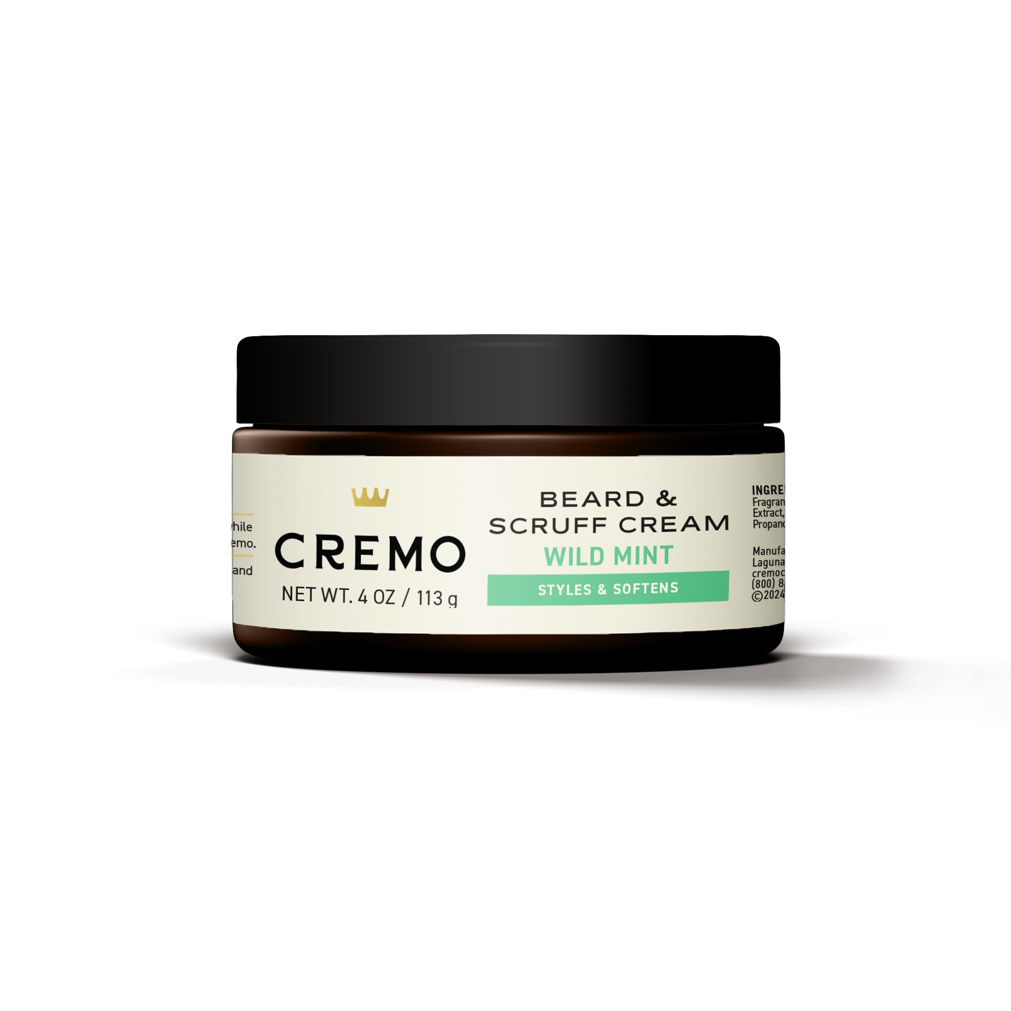 Cremo Wild Mint scent illustration conveying cooling, refreshing aroma.