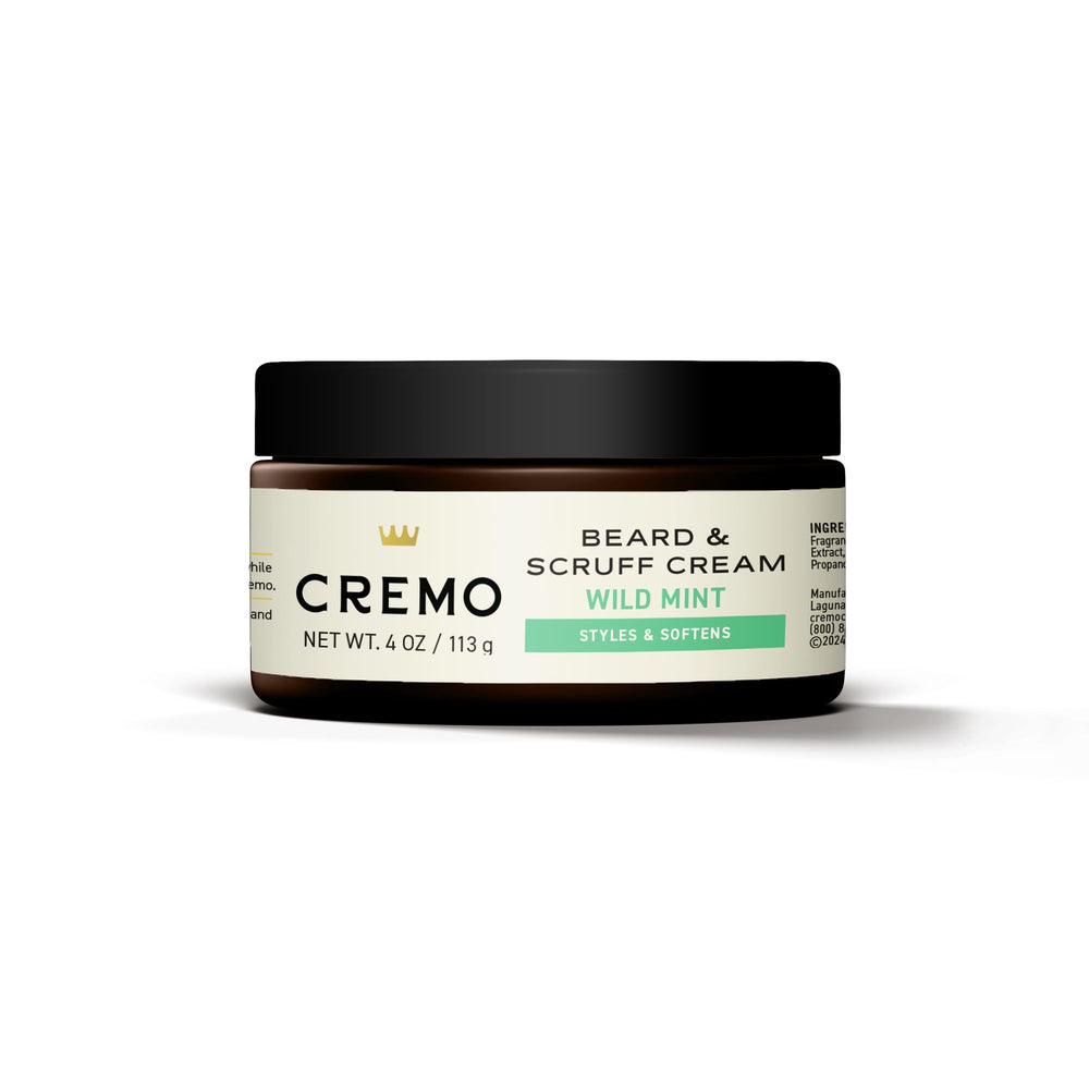 Cremo Wild Mint scent illustration conveying cooling, refreshing aroma.