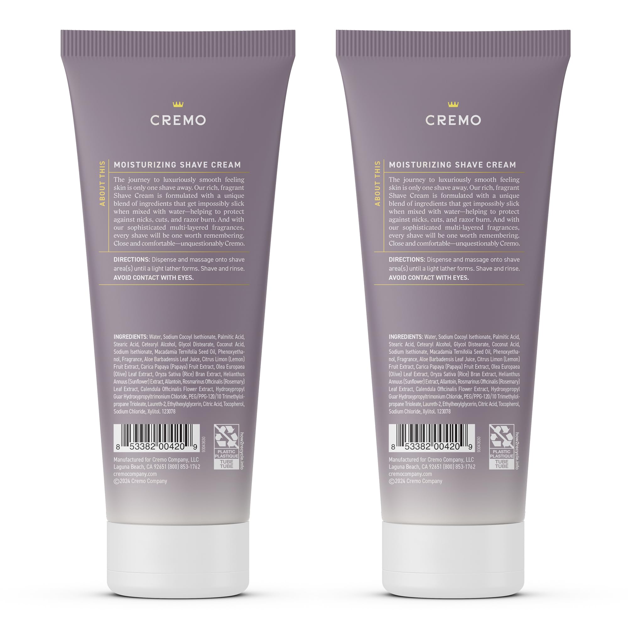 Cremo shaving cream for sensitive skin, even application helps prevent irritation
