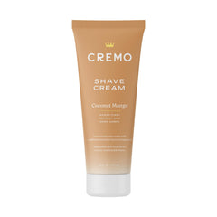 Cremo shaving cream bottle with coconut mango scent for a smooth, close shave