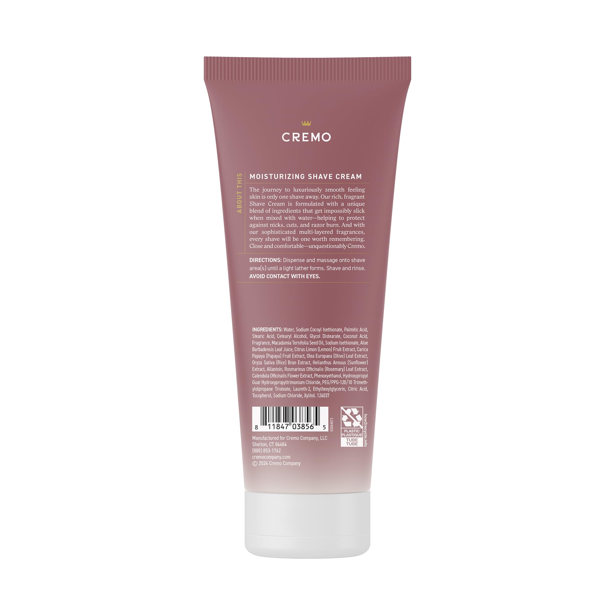 Cremo Vanilla Tonka packaging highlights scent and value of a 6 oz bottle