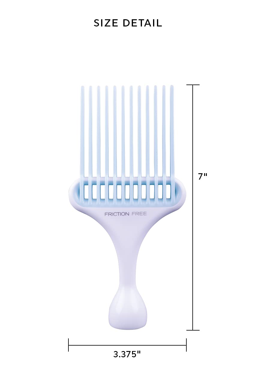 Cricket Friction Free Pick Comb detangles thick hair with smooth glide.