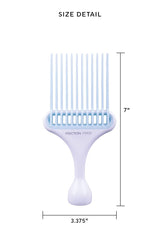 Cricket Friction Free Pick Comb detangles thick hair with smooth glide.