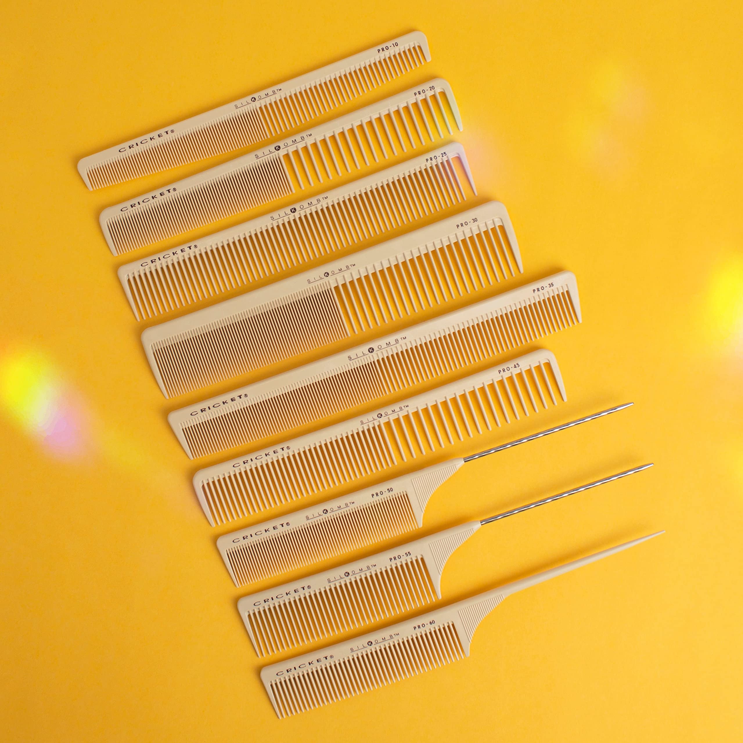 Cricket Silkomb Pro-30 Power Comb demonstrates styling glide during sectioning.
