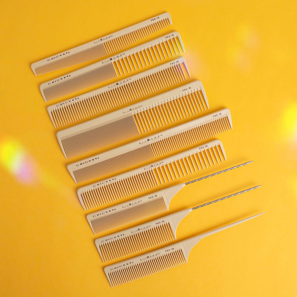 Cricket Silkomb Pro-30 Power Comb demonstrates styling glide during sectioning.