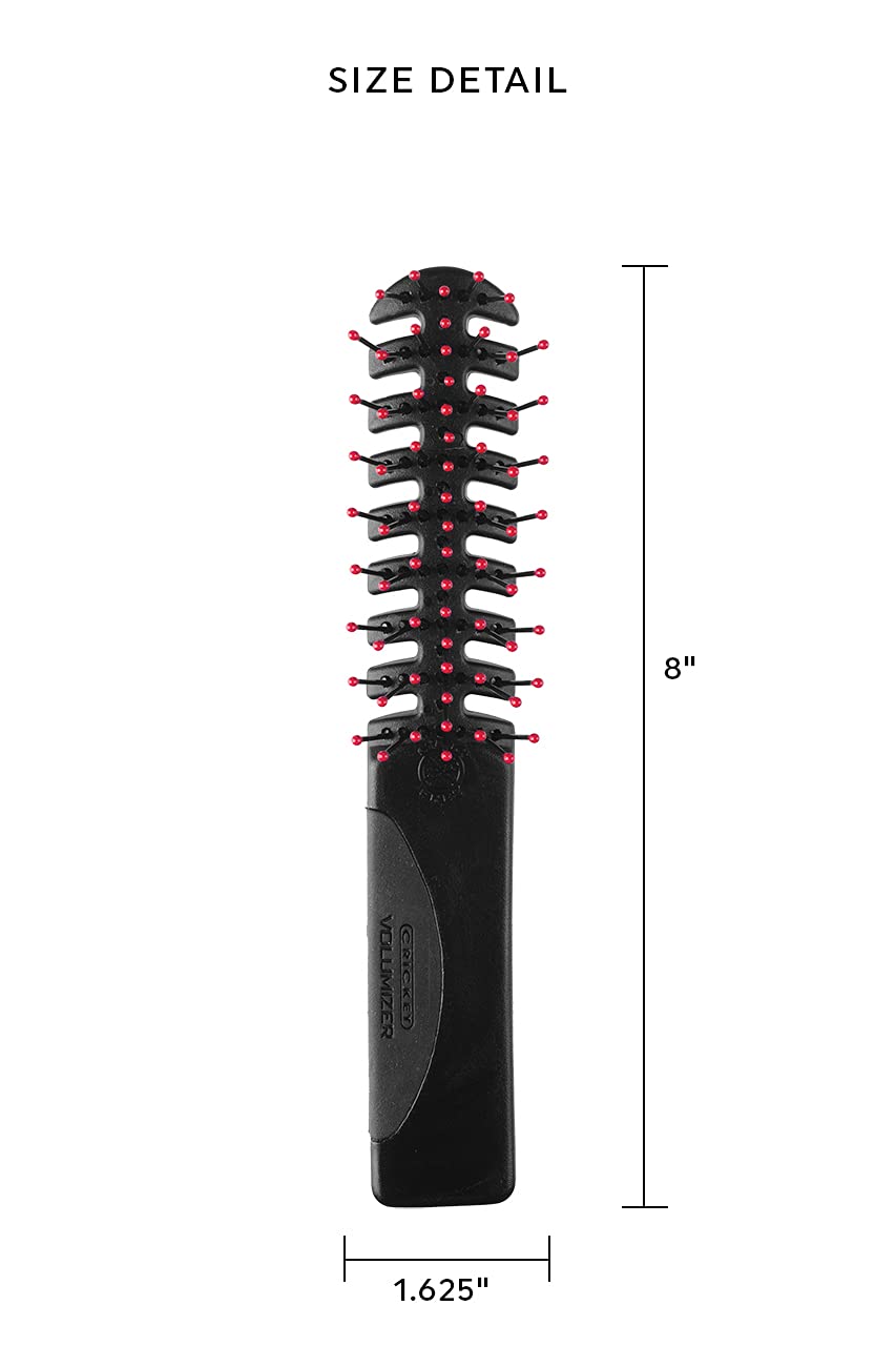 Cricket Static Free Volumizer Brush non-snag bristles glide through hair smoothly.