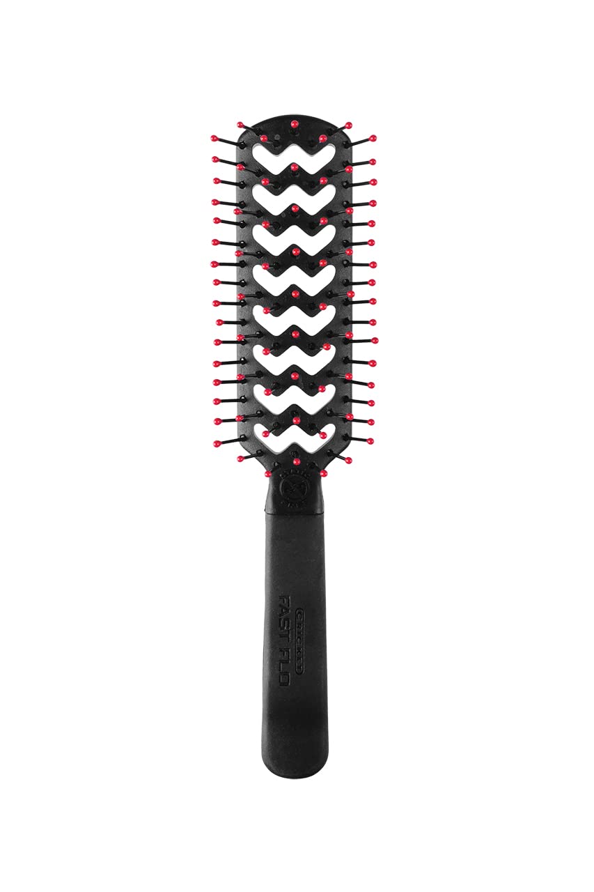 Cricket Static Free Fast Flo Vent Brush front view showing smooth, frizz-free styling