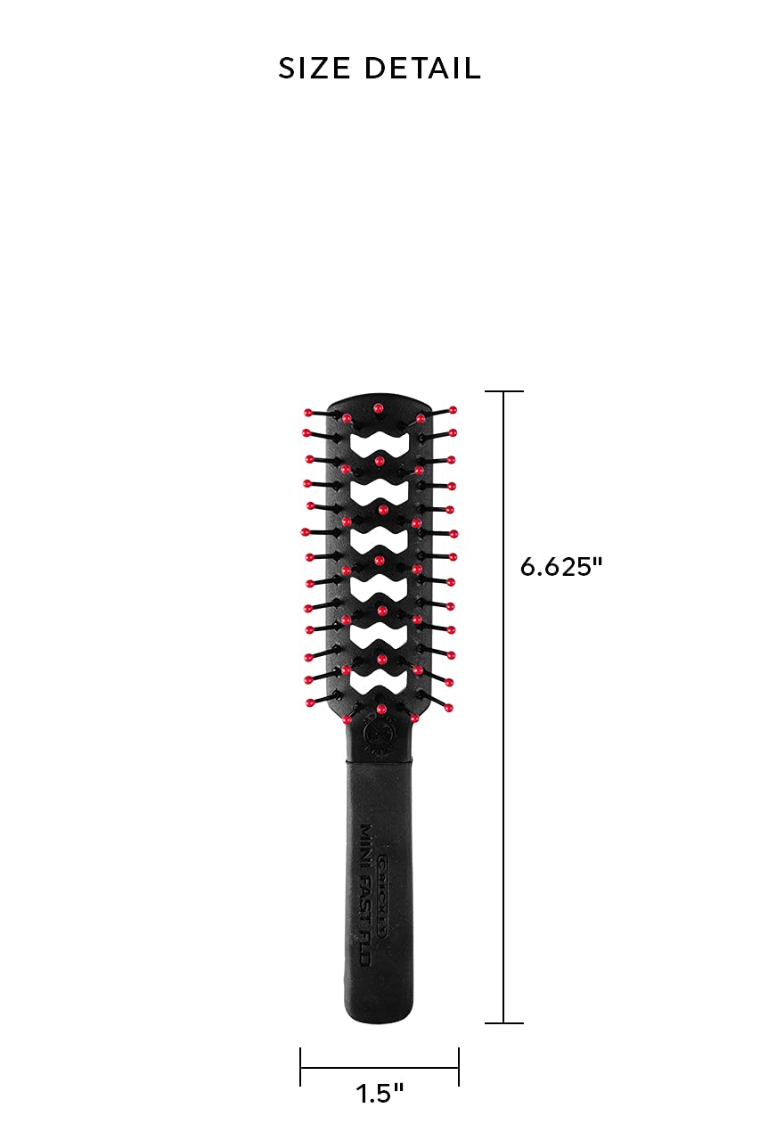 Cricket Static Free Mini Fast Flo Vent Brush side view highlighting vented design for faster drying