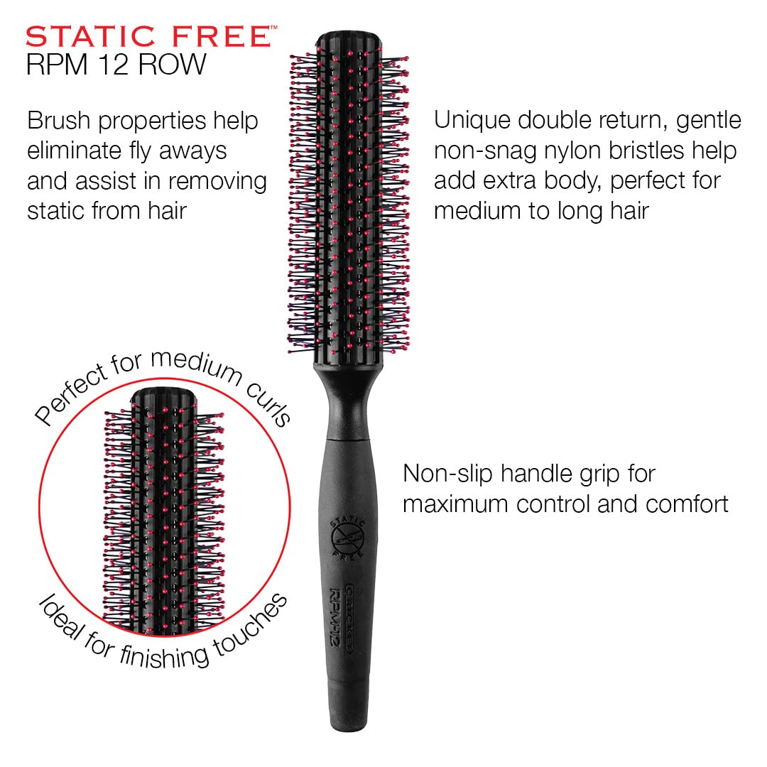Cricket RPM 12 Round Brush works on wet hair for gentle detangling.