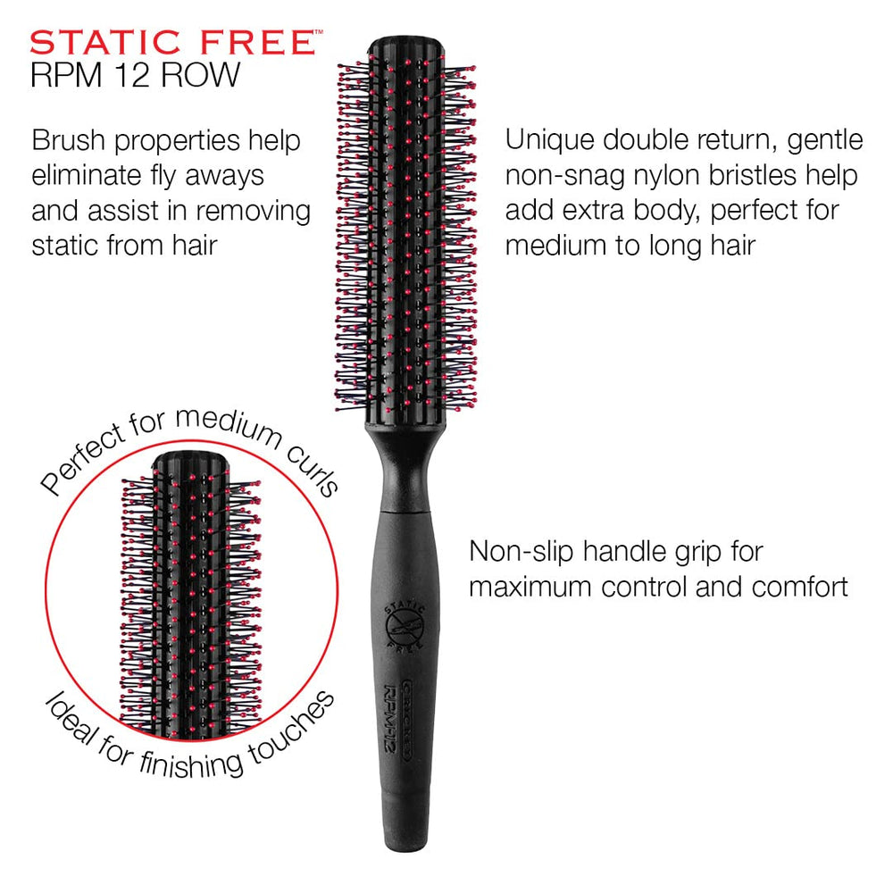 Cricket RPM 12 Round Brush works on wet hair for gentle detangling.