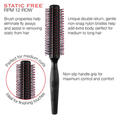 Cricket RPM 12 Round Brush works on wet hair for gentle detangling.