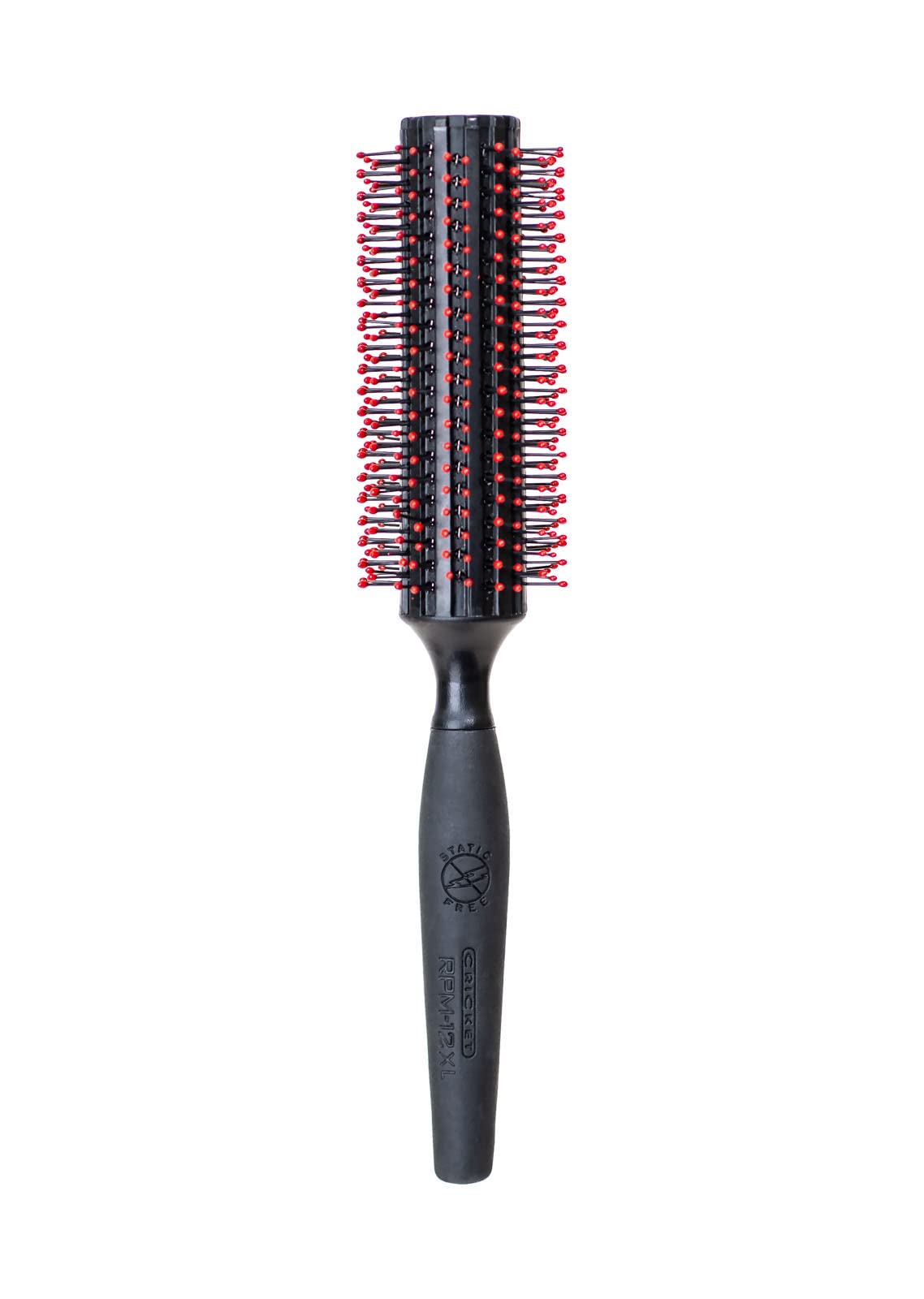 Cricket RPM 12XL round brush front view with ergonomic handle for smooth styling