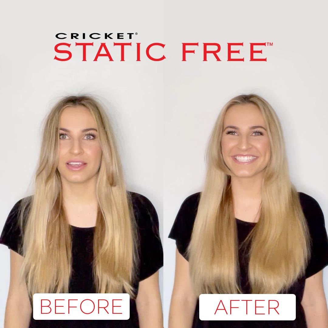 Cricket Static Free RPM 8-Row Round Brush blow-drying to shape and seal curls.