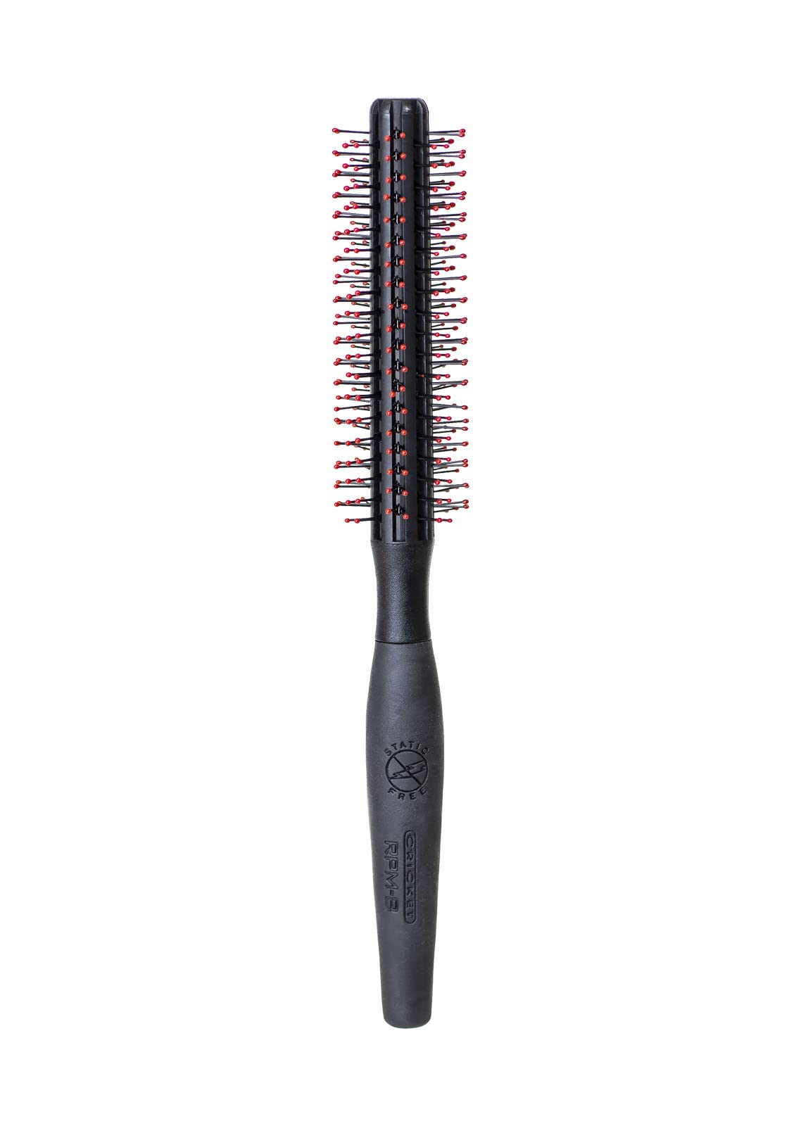 Cricket Static Free RPM 8-Row Round Brush curling for smooth, frizz-free results.