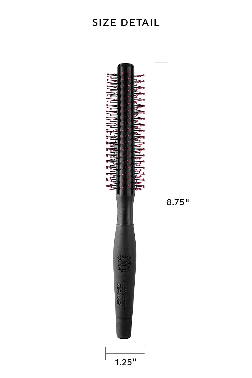 Cricket Static Free RPM 8-Row Round Brush non-slip grip for precise styling.