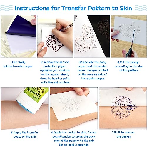 Cridoz A4 tattoo transfer paper size fits standard stencil workflows.