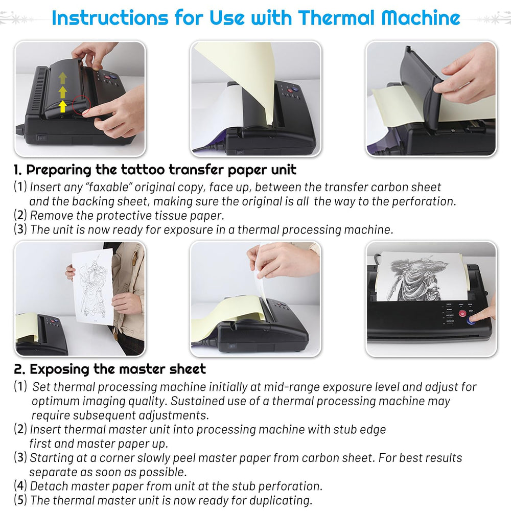 Cridoz transfer paper compatible with thermal copiers or freehand shading.
