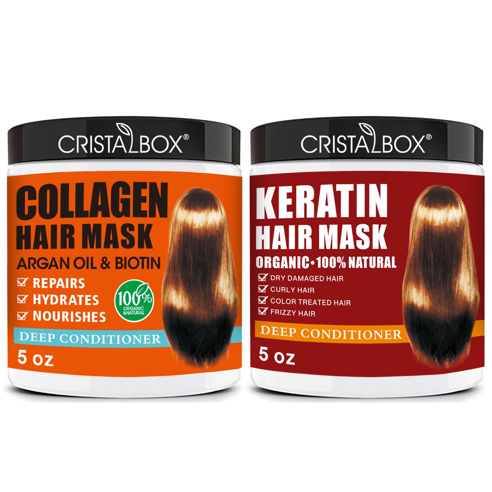 CRISTALBOX mascarilla keratina para pelo dañado, restaura suavidad y brillo