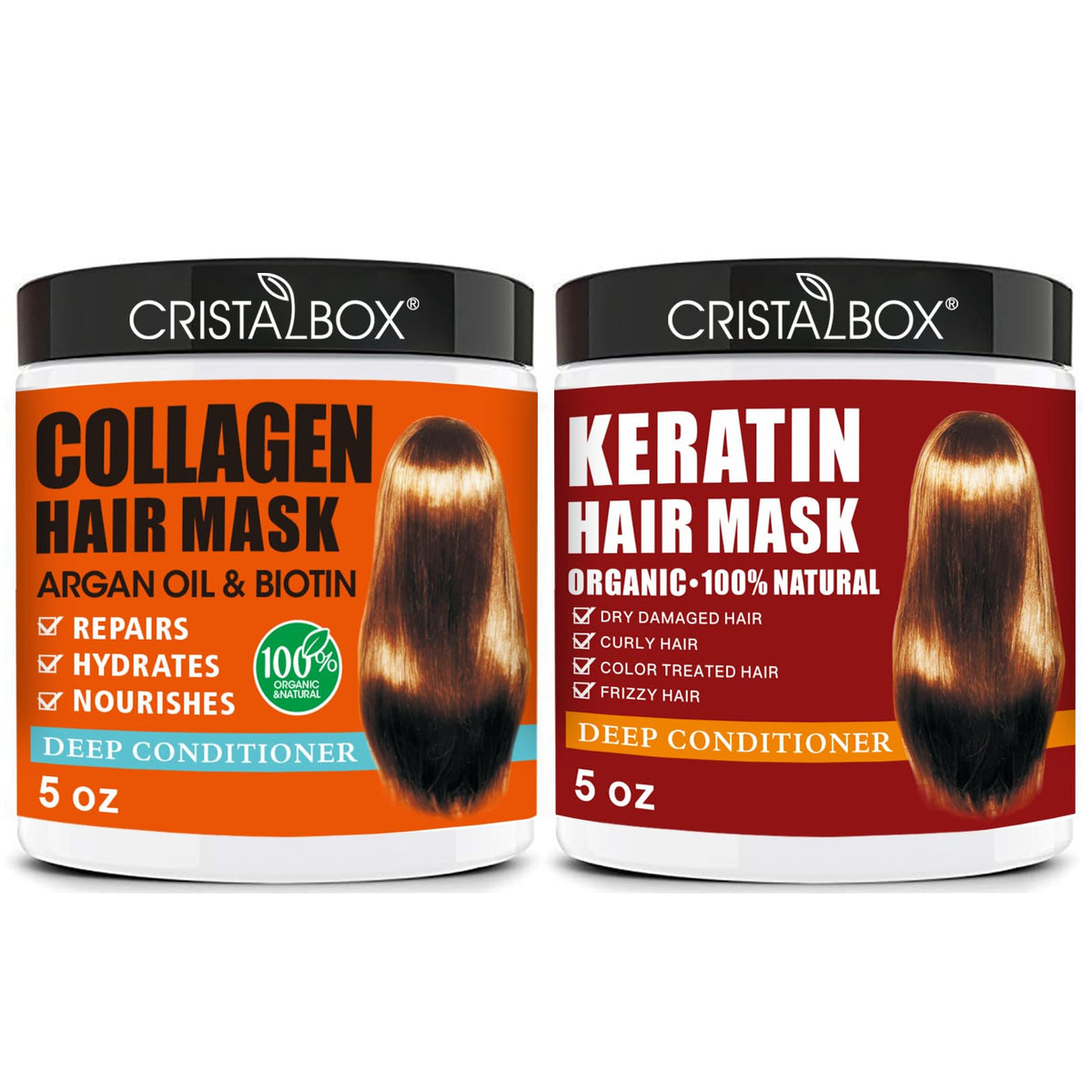 CRISTALBOX mascarilla keratina para pelo dañado, restaura suavidad y brillo
