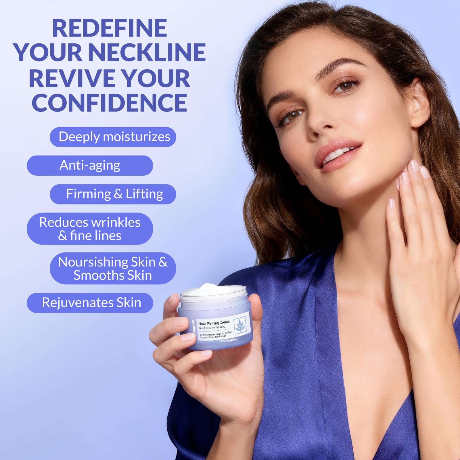 Crogooe crema reafirmante para cuello y contorno definido.