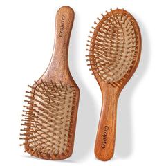 Crojetry oval bamboo hair brush for gentle detangling and smooth hair
