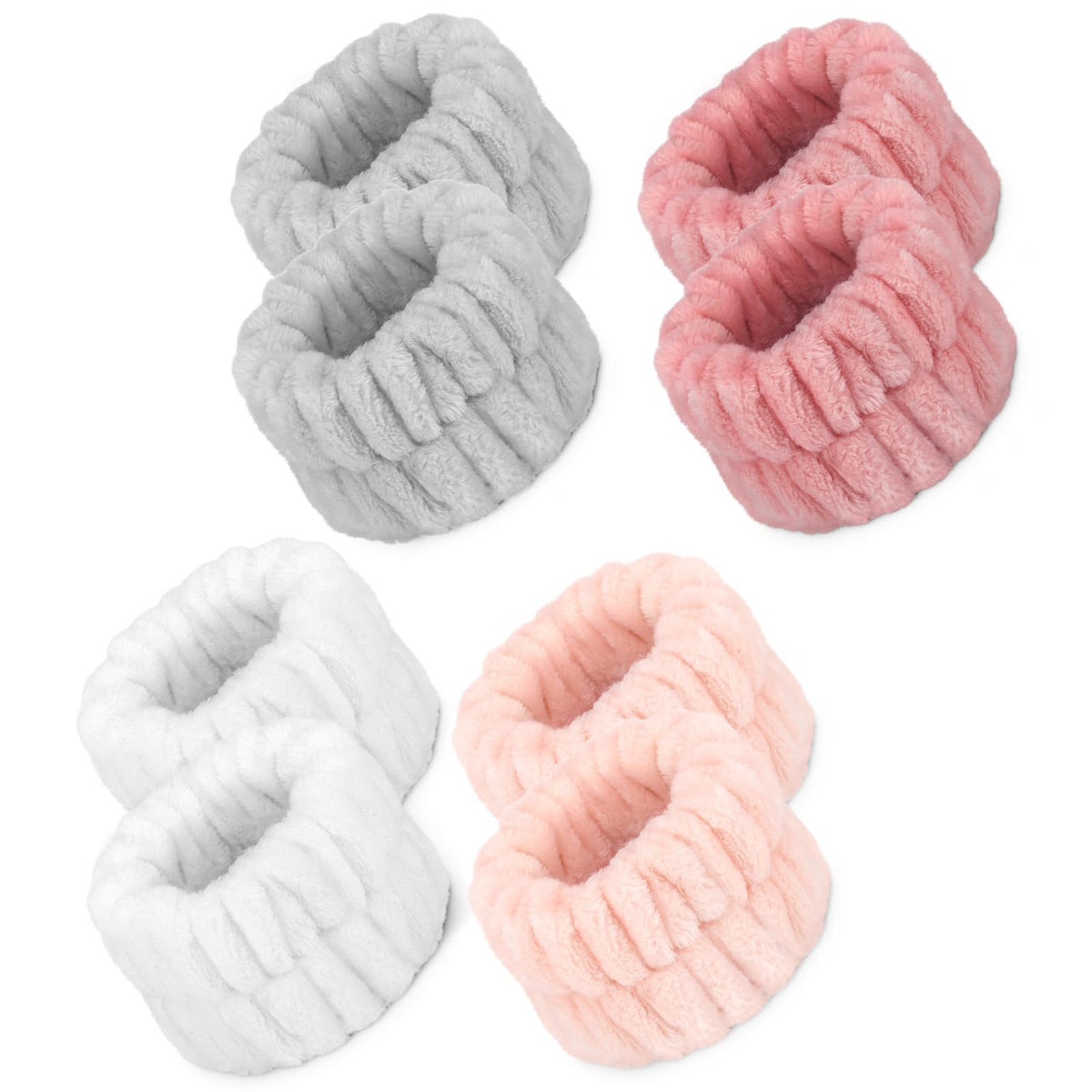 Crosize eight-pcs microfiber wrist bands for face washing absorb water to keep you dry