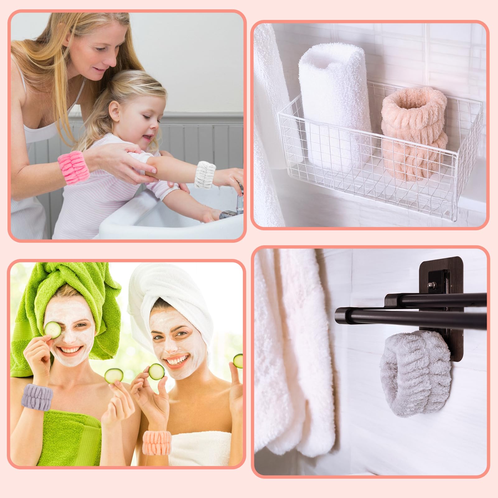 Uso versátil Crosize, pulseras absorbentes para maquillaje y limpieza