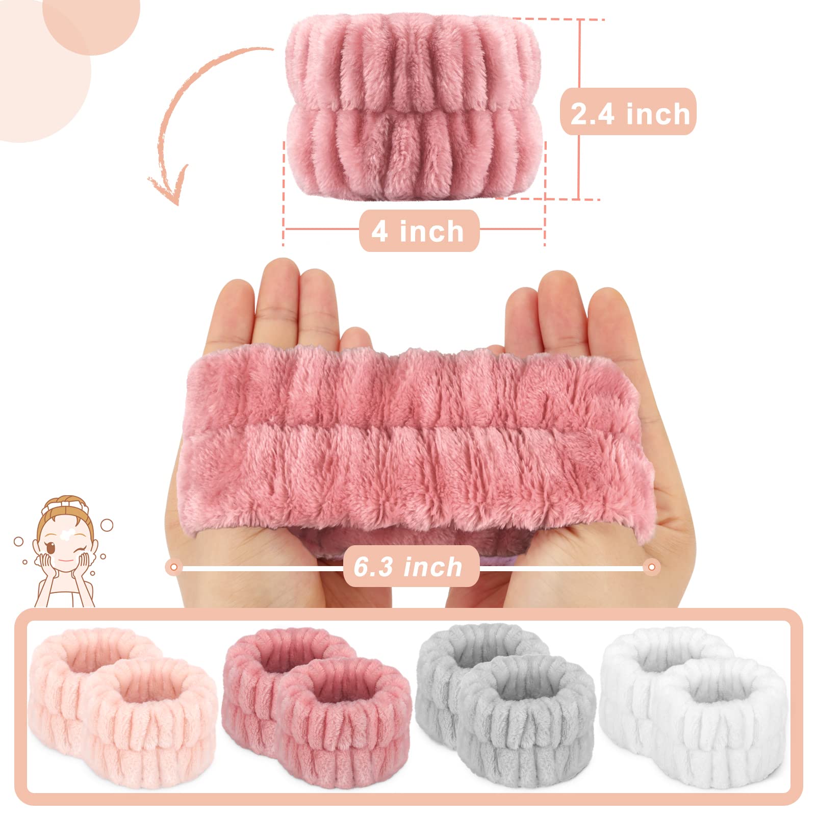 Crosize wrist bands absorb water to prevent splashes during face cleansing