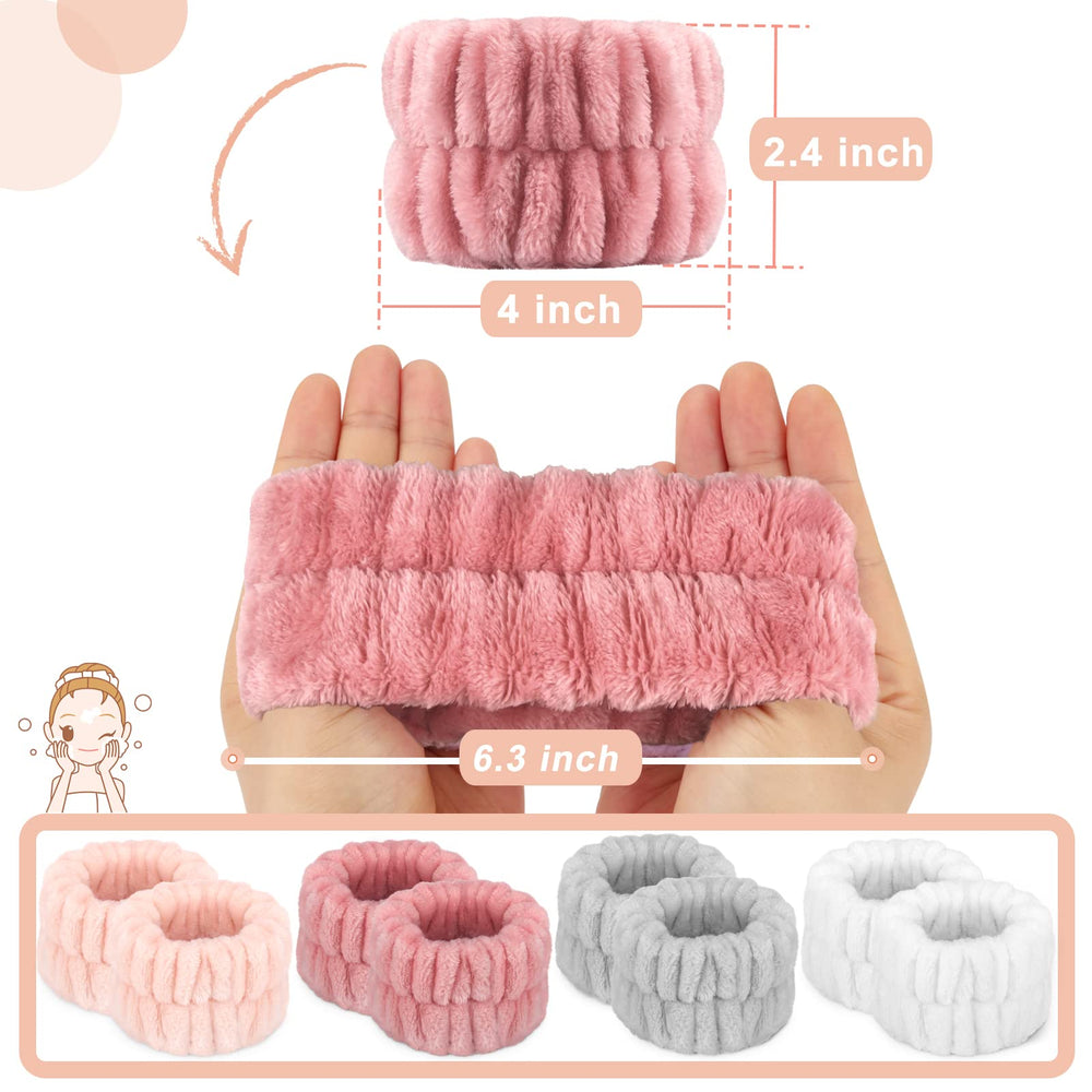 Crosize wrist bands absorb water to prevent splashes during face cleansing