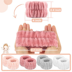 Crosize wrist bands absorb water to prevent splashes during face cleansing