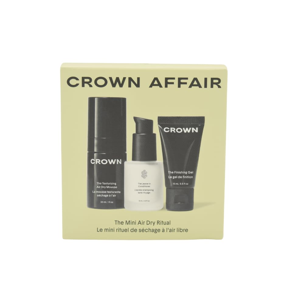 Crown Affair Mini Air Dry Set Texturizing Mousse bottle for natural waves and texture