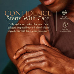 Oil on skin demonstrating quick absorption and lightweight feel.