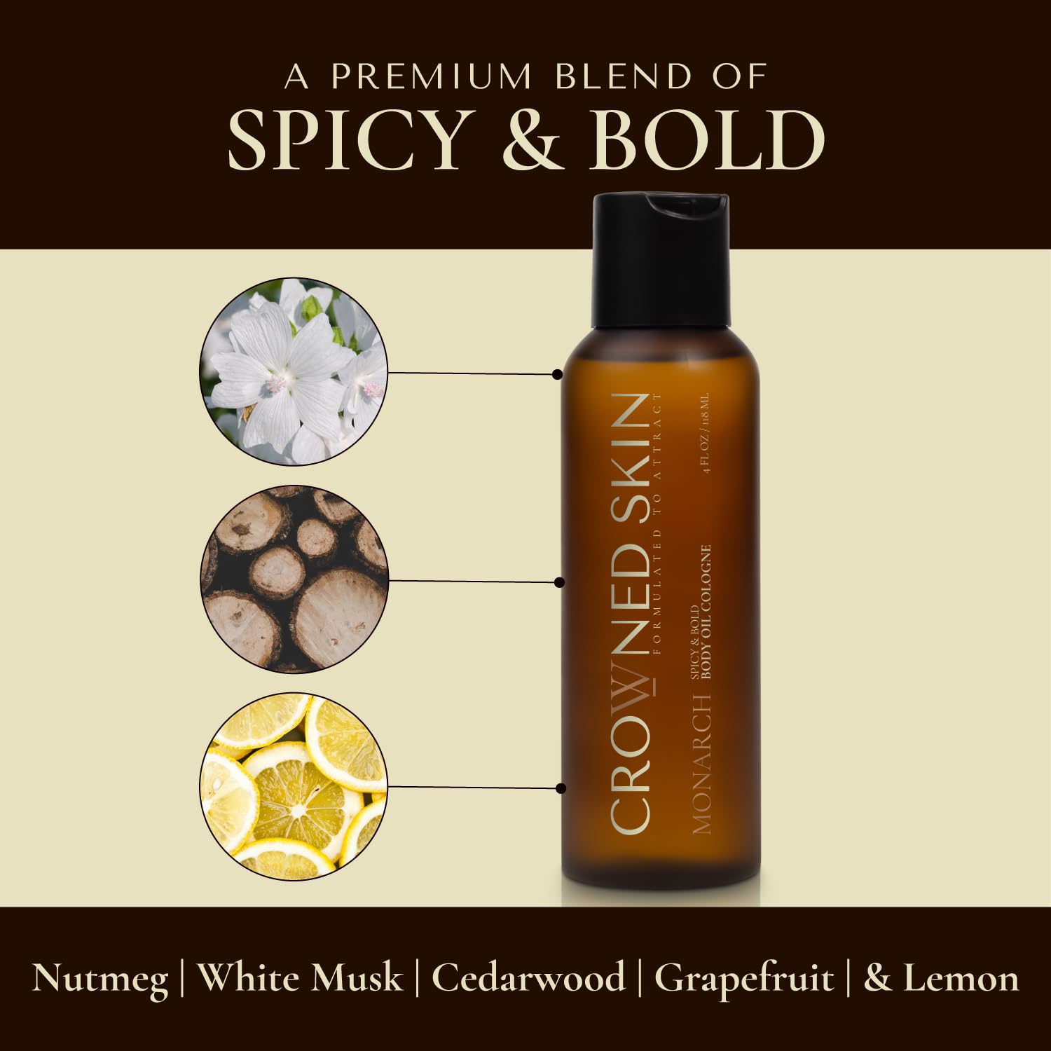 Scent swirl imagery suggesting Cedarwood and White Musk notes.
