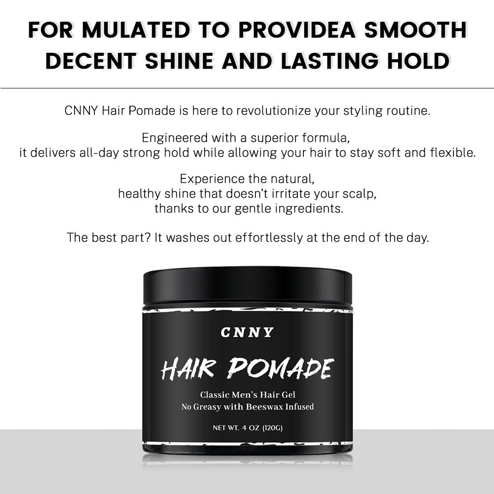 Crownnaturally CNNY Hair Pomade strong hold shapes styles without stiffness.