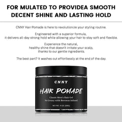 Crownnaturally CNNY Hair Pomade strong hold shapes styles without stiffness.