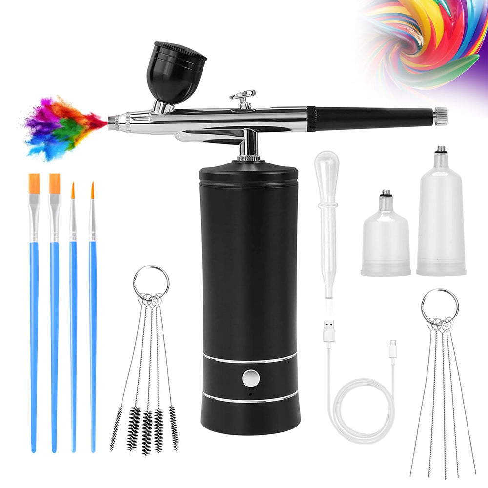 CRPen airbrush kit front view in black for versatile crafting