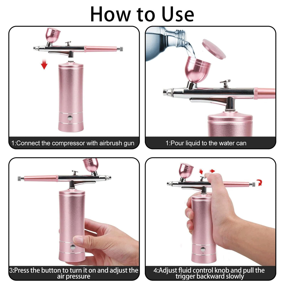 CRPen airbrush makeup application illustrating even coverage and soft gradients.