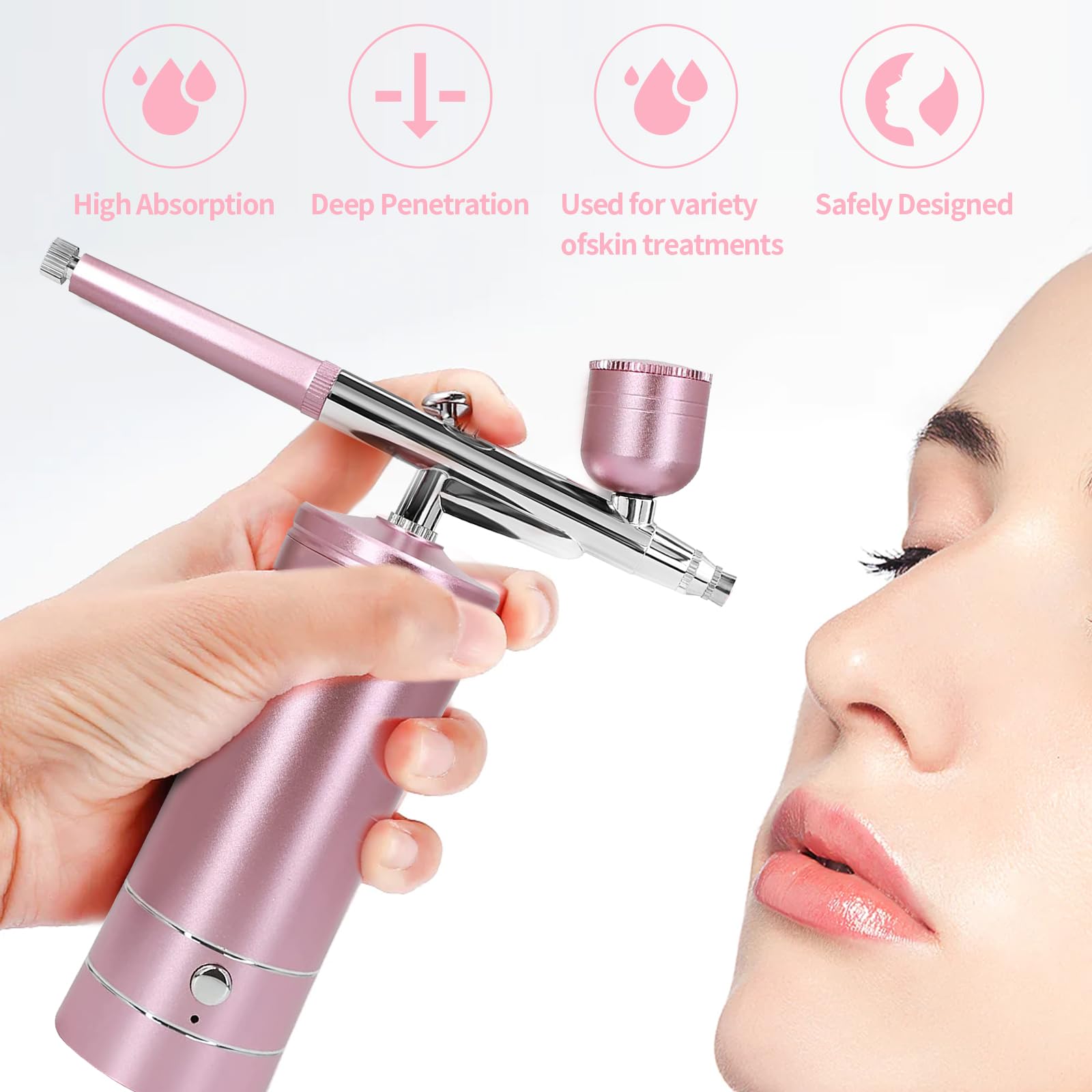 Crpen airbrush kit makeup detail features fine 0.3mm spray for precision.
