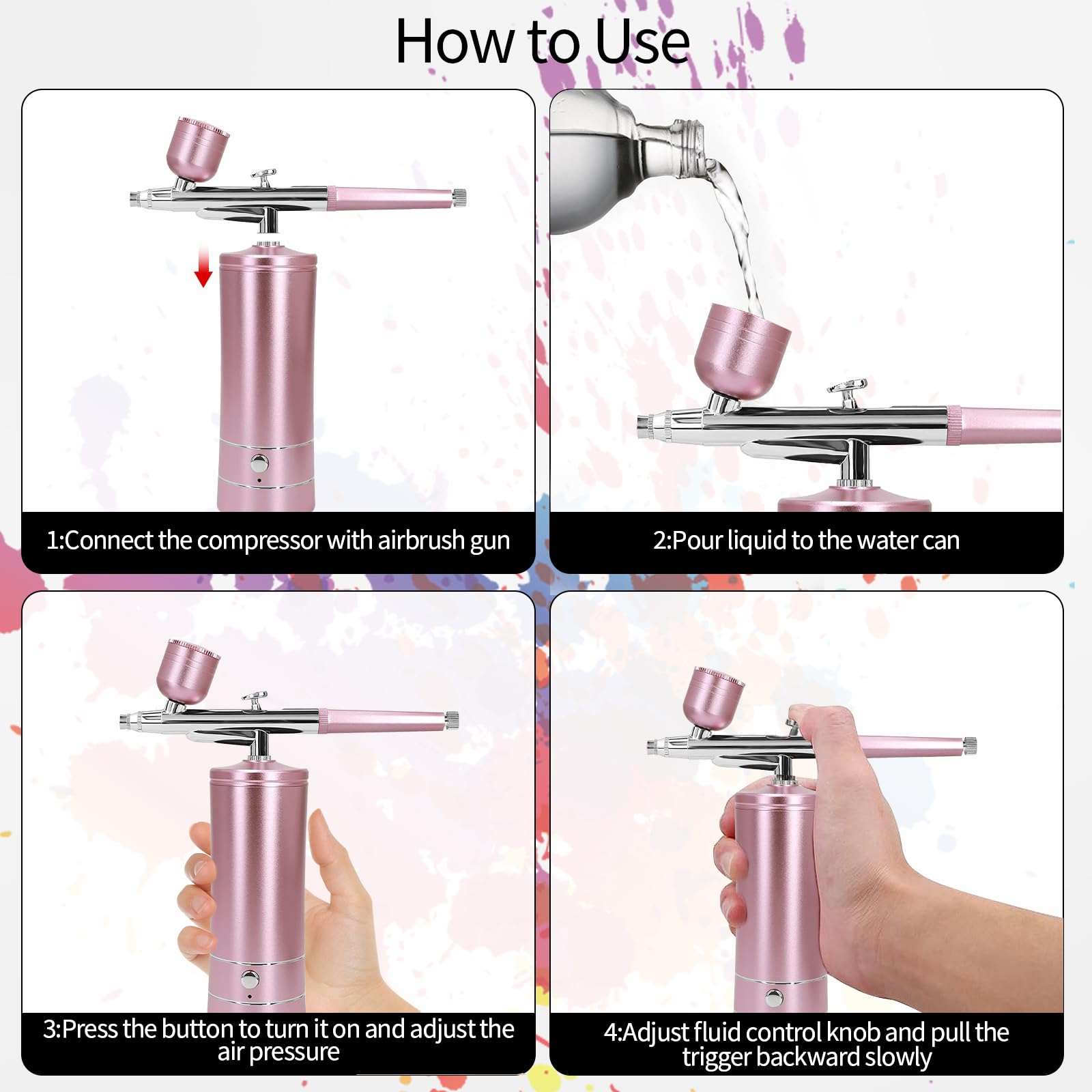 Crpen airbrush kit model painting workflow enables smooth color blending.