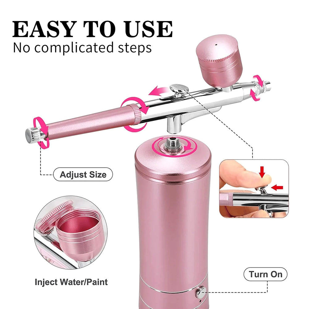 CRPen airbrush nail art application image demonstrates fine detail and control.