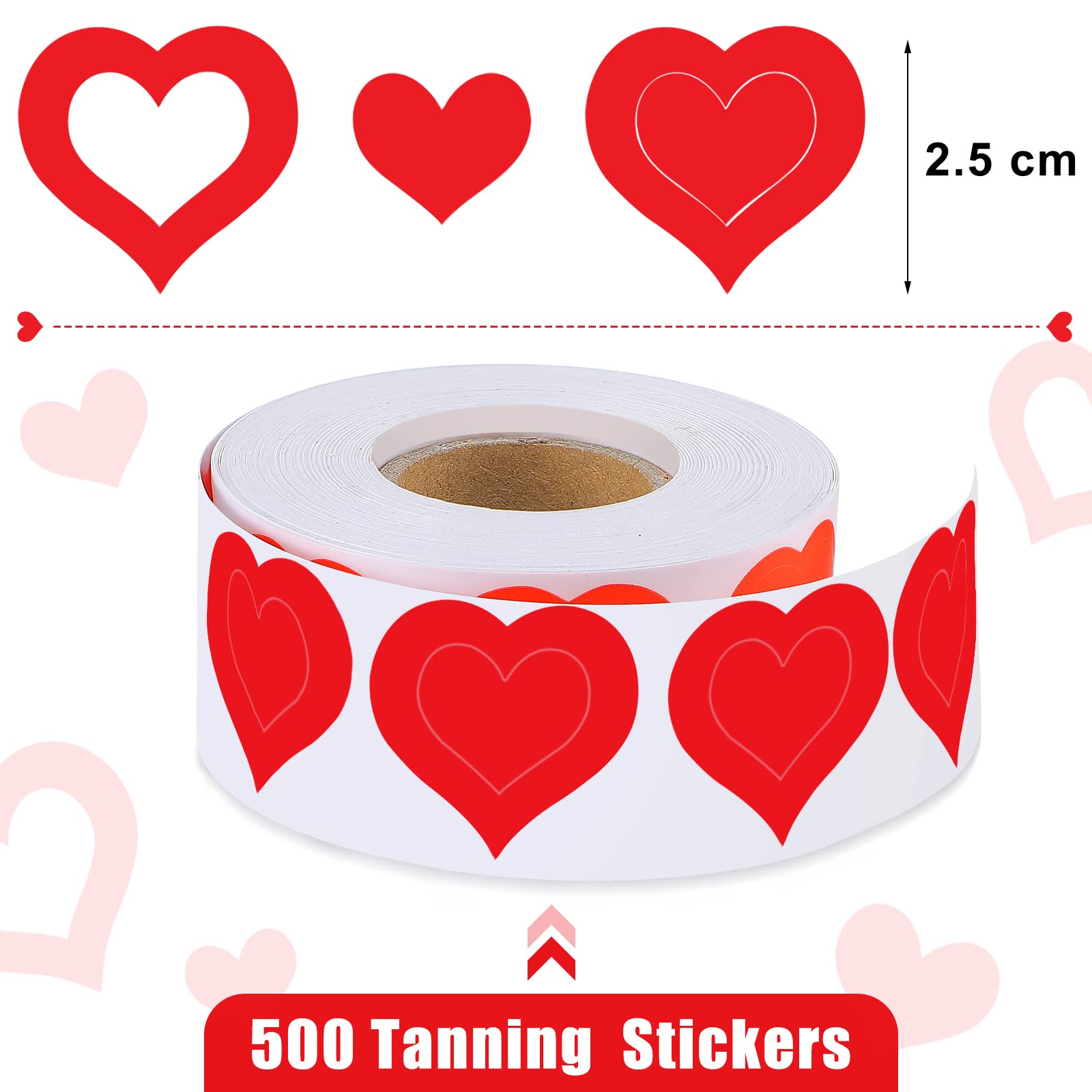 Crtiin three-heart shapes design enables versatile patterns for personalized tanning looks