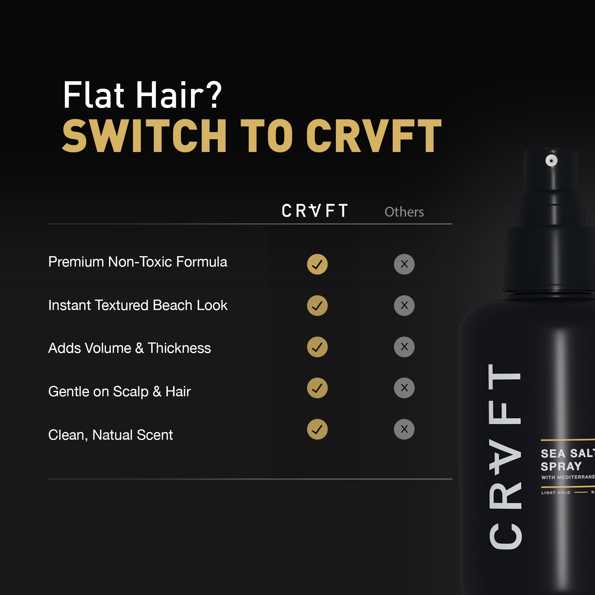 CRVFT Sal Marina: aumento de volumen y textura para peinados.