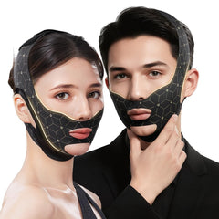 Cryslora chin reducer strap worn for gentle daily contouring and support.