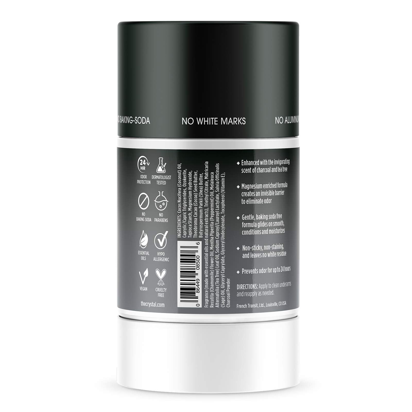 Crystal Essence desodorante, aplicación rápida sin irritación para piel sensible.
