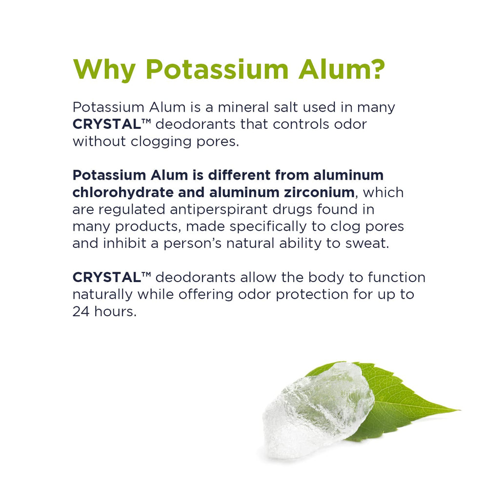 Vegan and cruelty-free badge visible on Crystal Essence packaging.